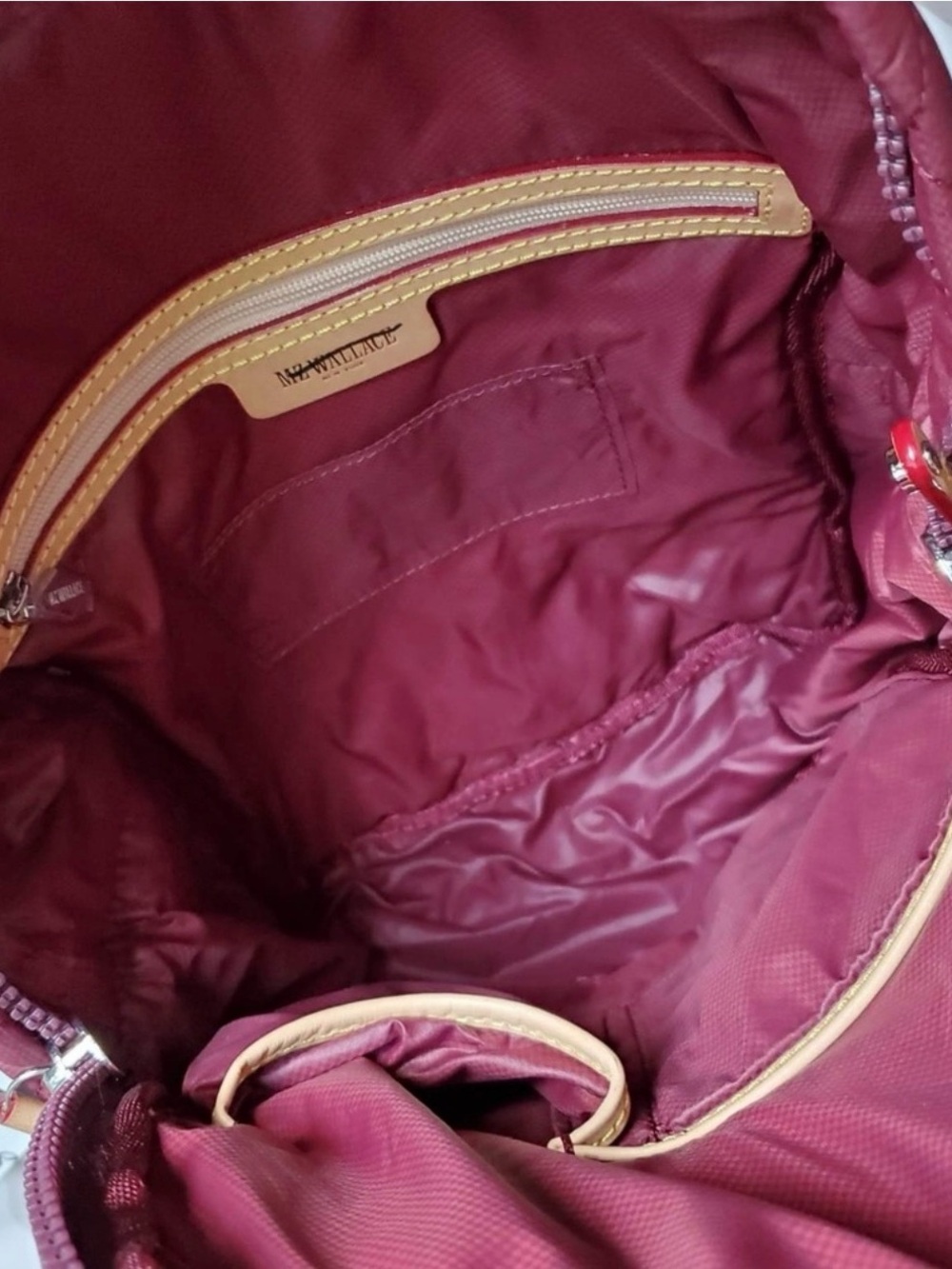 MZ Wallace Quilted Mini Backpack in Deep Burgundy - Picture 4 of 5
